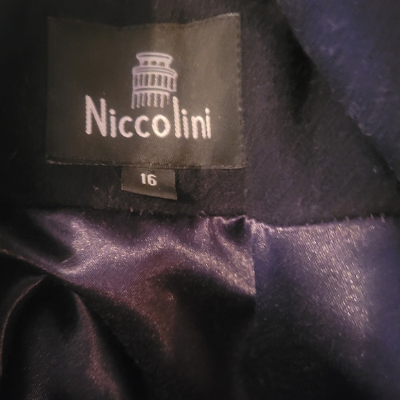 Niccolini Black Wool and Cashmere Blend Pea Coat 16 - Picture 8 of 8